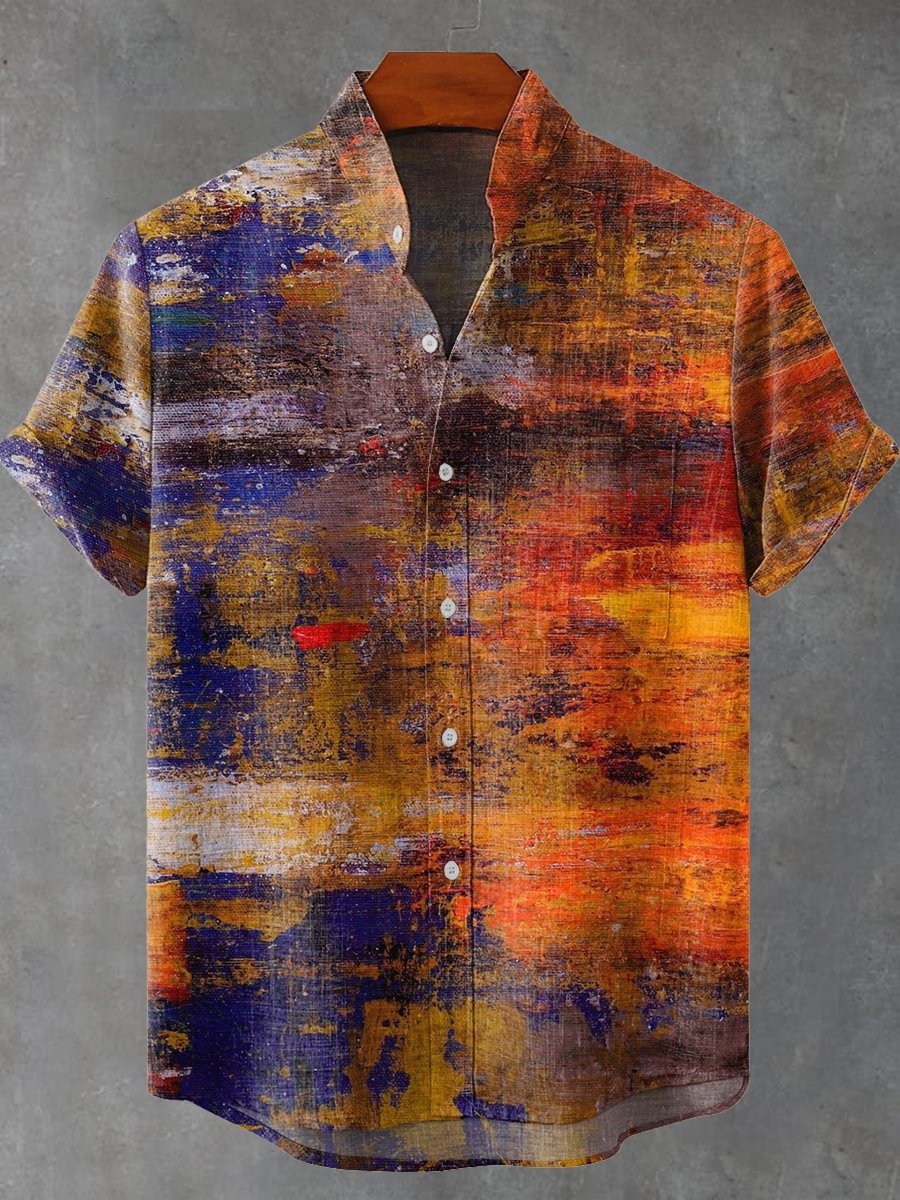 Vintage Collectible Shop - Camisa de arte masculina com estampa