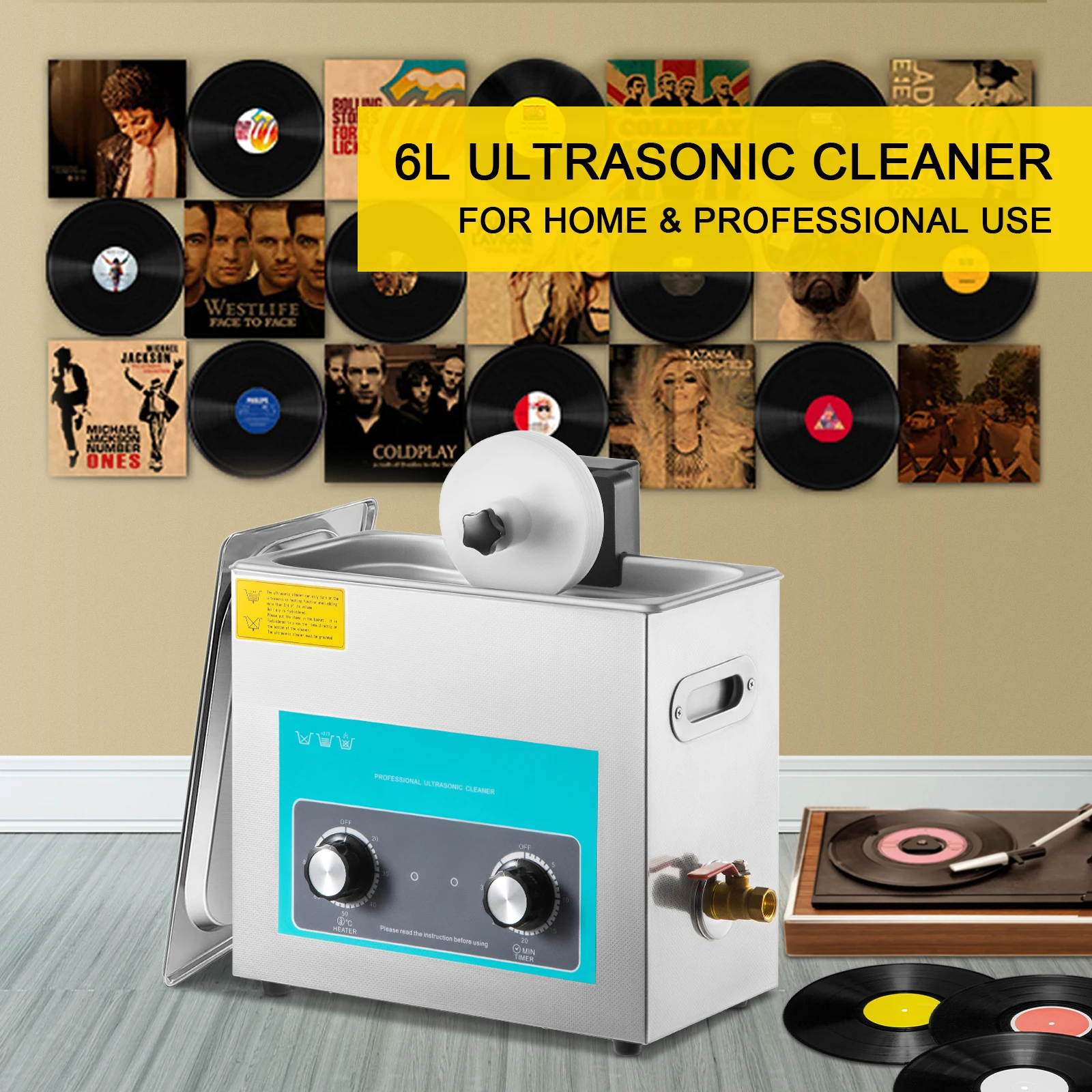 Vinyl Record Cleaner - Sihao 6l botão de limpeza de