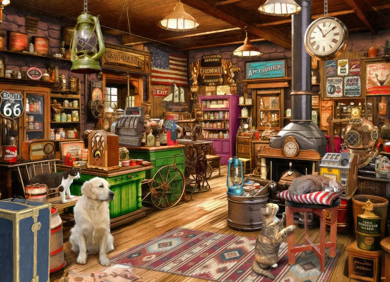 Vintage Collectible Shop - Quebra-Cabeça de Madeira Vintage Antigo com
