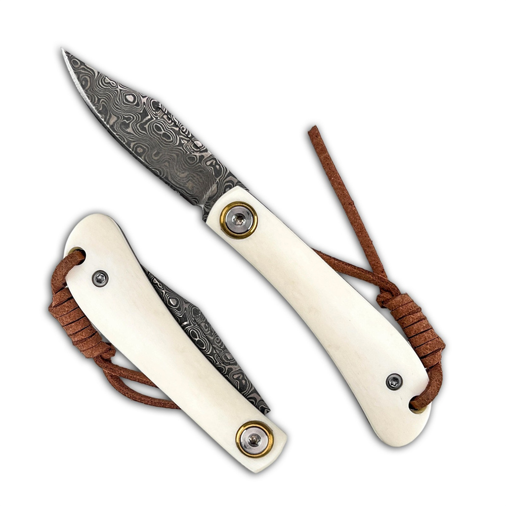 Vintage Collectible Pocket Knives - Faca Dobrável Compacta Vintage Damascus EDC,