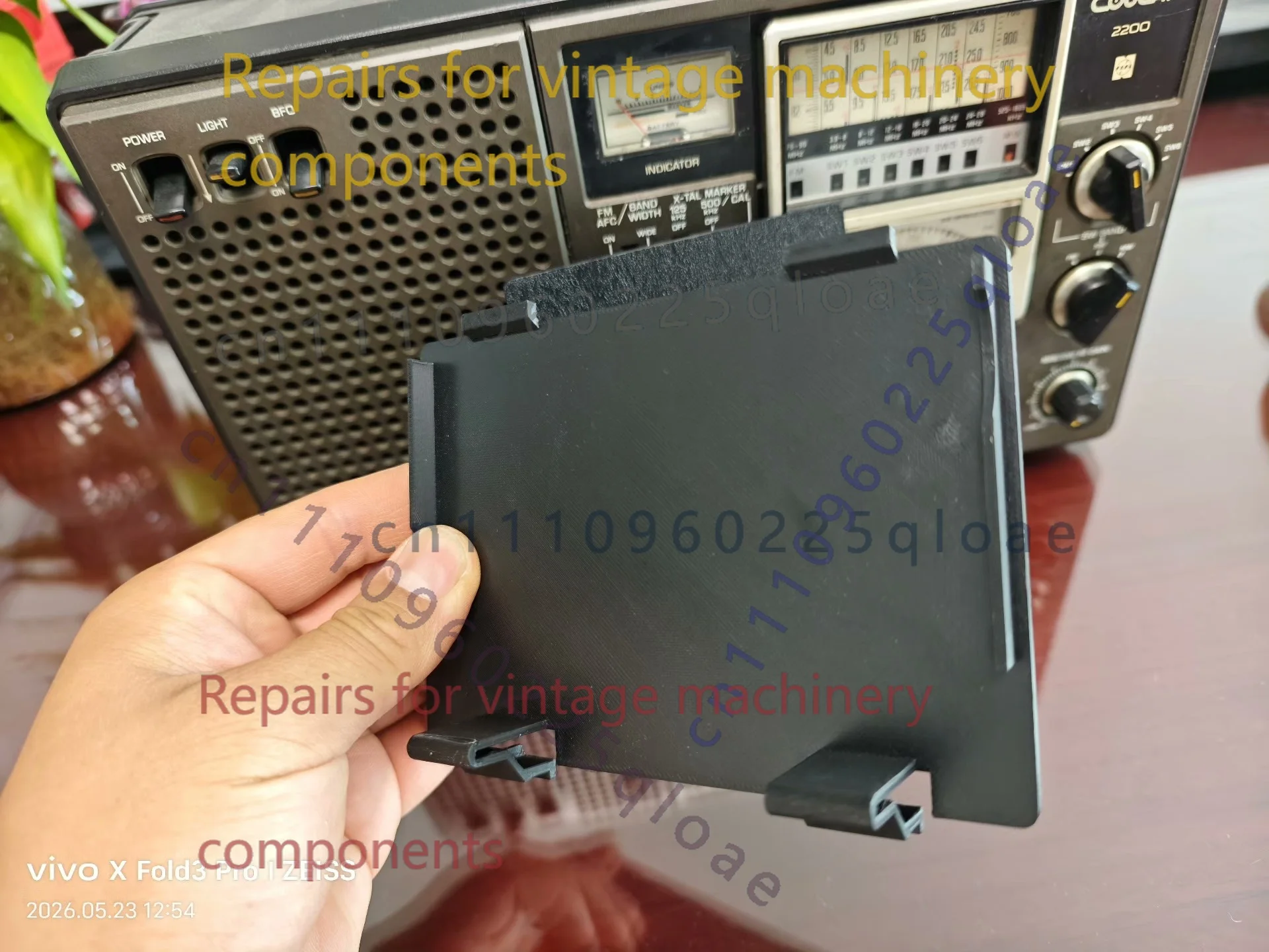 Vintage Radio Repair - 1 peça de tampa de bateria