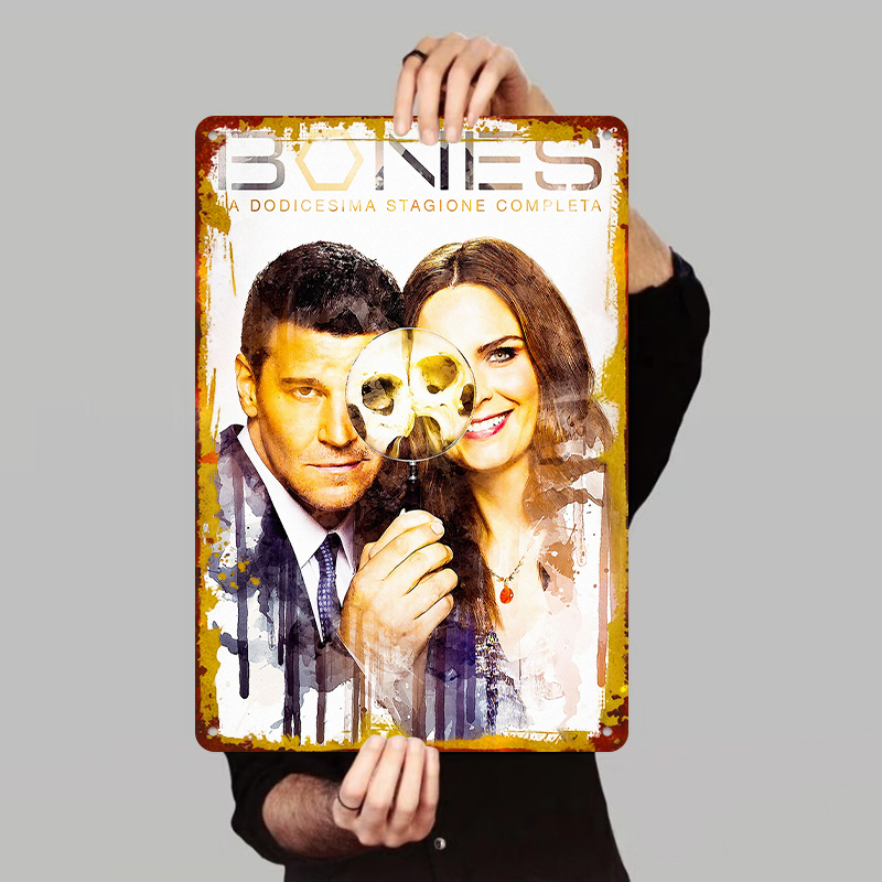 Vintage Collectible Tins - Ossos temporada 12 cartaz de metal