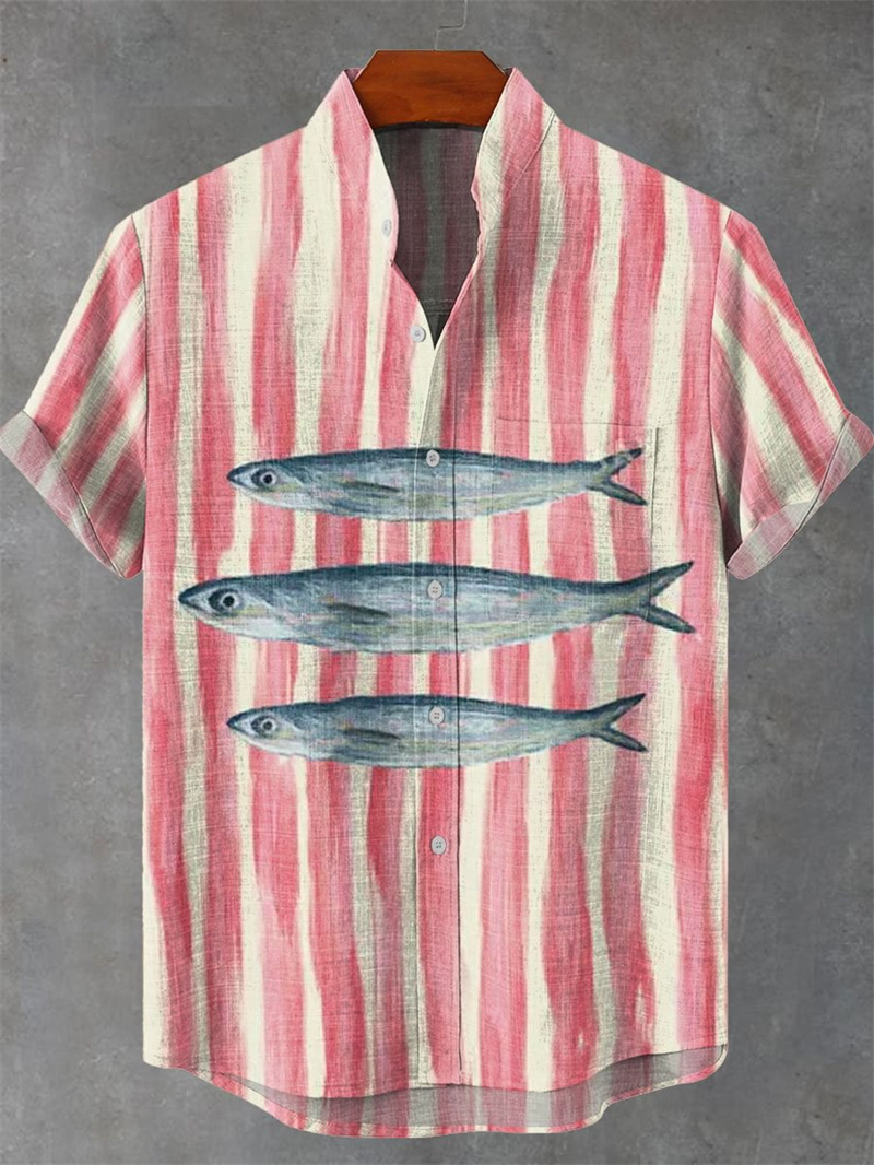 Camisa de linho de manga curta - Vintage Collectible Shop avaliação e preço