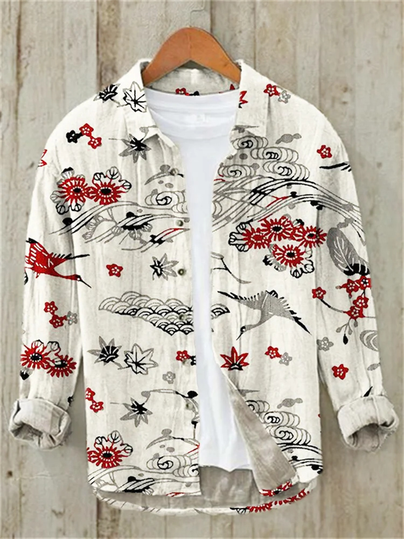Camisa masculina de linho com  - Vintage Collectible Shop avaliação e preço