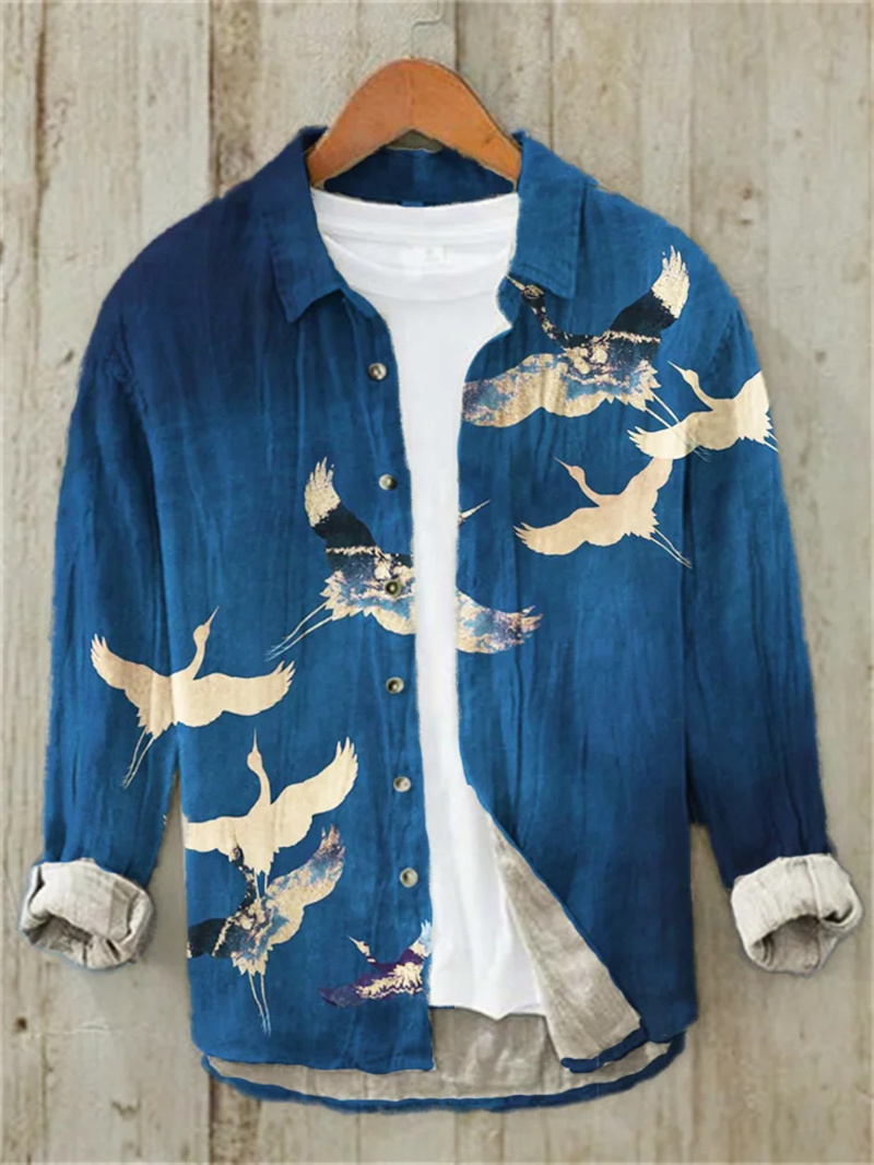 Camisa masculina de linho com  - Vintage Collectible Shop avaliação e preço