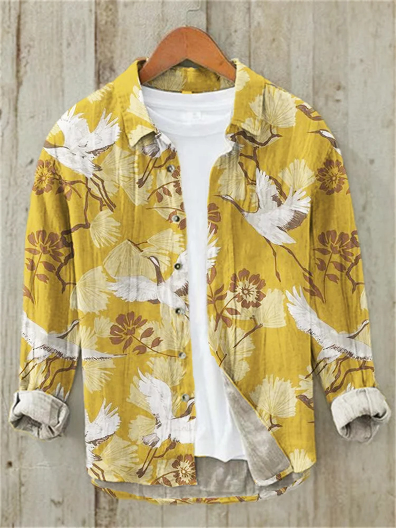 Camisa masculina de linho com  - Vintage Collectible Shop avaliação e preço